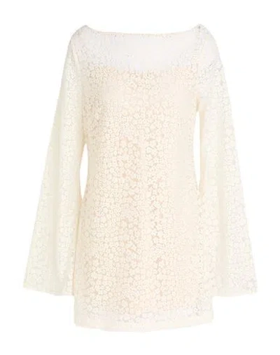 Staud Woman Mini Dress Ivory Size M Organic Cotton, Polyamide In White