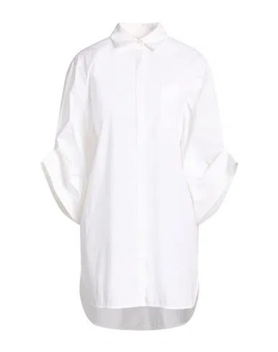Staud Woman Mini Dress White Size L Cotton, Elastane