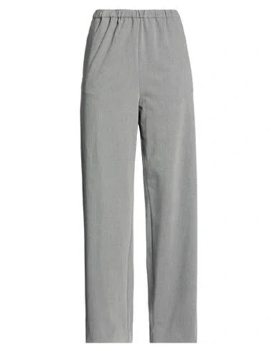 STAUD STAUD WOMAN PANTS GREY SIZE M POLYESTER, VISCOSE, WOOL, ELASTANE