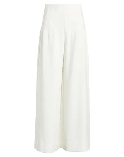 Staud Woman Pants White Size 8 Polyester, Viscose, Elastane