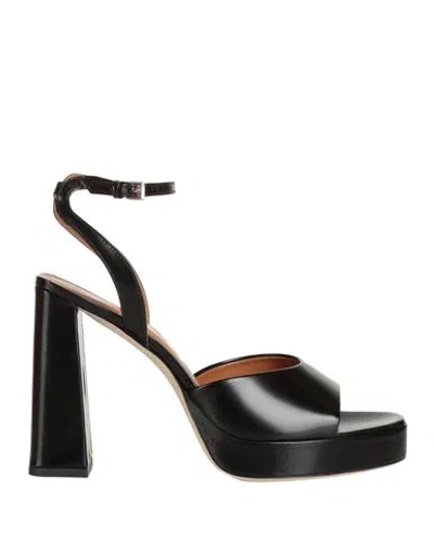 Staud Solange Faille Sandals In Black