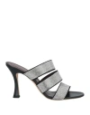 Staud Sonny Womens Rhinestone Slip On Heels In Black