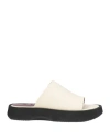 Staud Woman Sandals Cream Size 10 Soft Leather In White