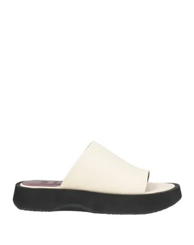 Staud Woman Sandals Cream Size 10 Soft Leather In White