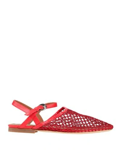 Staud Rete Paper Net Sandals In Red