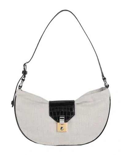 Staud Woman Shoulder Bag Beige Size - Textile Fibers, Bovine Leather