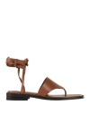 Staud Woman Thong Sandal Tan Size 9 Leather In Brown