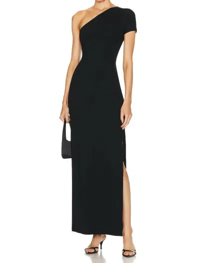 Staud Adalynn One-shoulder Maxi Dress In Black