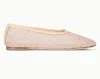 Staud Alba Ballet Flat Crystal Mesh In Champagne In Neutral