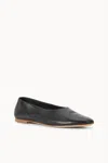 Staud Alba Leather Ballet Flats In Black