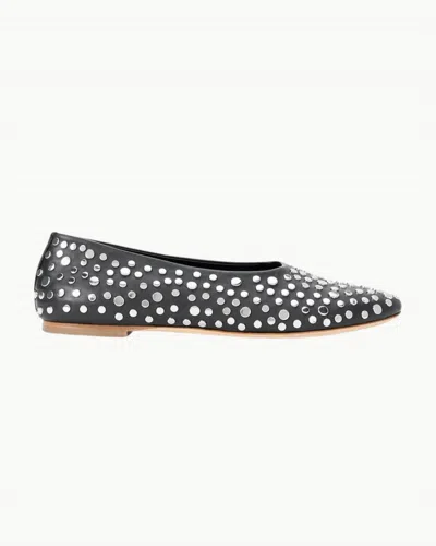 Staud Women's Alba Ballet Flat Shoes In Rivets In Black