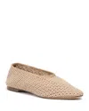 Staud Alba Grosgrain-trimmed Crocheted Ballet Flats In Cream