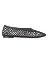 Staud Alba Crocheted Ballet Flats In Black