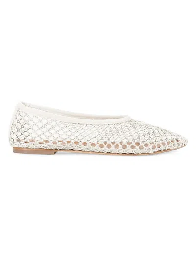 STAUD WOMEN'S ALBA CROCHETED BALLET FLATS
