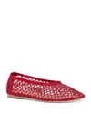 Staud Alba Ballet Flats Red Netting
