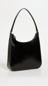 STAUD STAUD WOMEN ALEC EMBOSSED LOGO SHOULDER LEATHER BAG BLACK OS