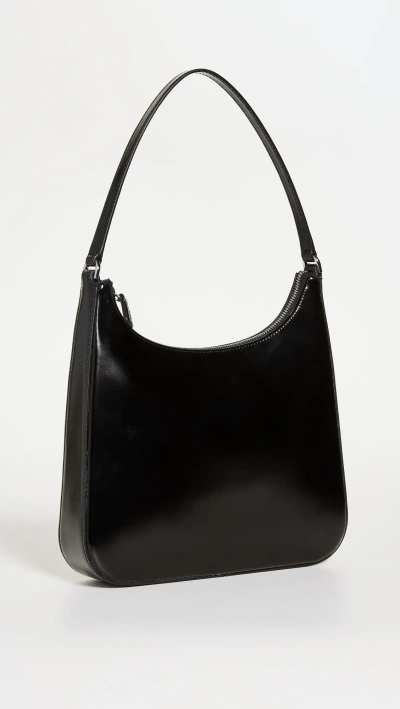 Staud Women Alec Embossed Logo Shoulder Leather Bag In Black