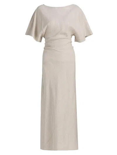 Staud Women's Amelie Linen-blend Maxi Dress In Brown