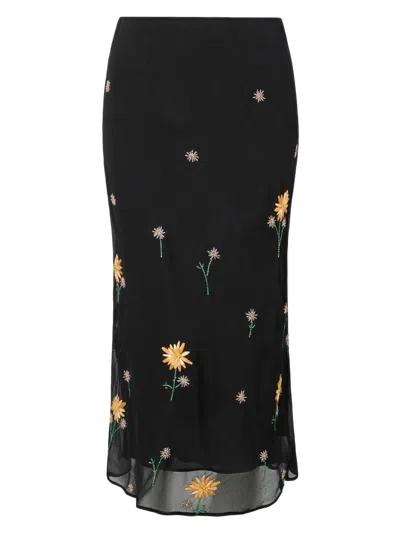Staud Women's Angela Floral-embellished Midi-skirt