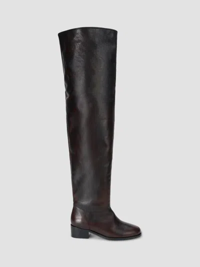 Staud Women's Arlo Leather Over-the-knee Boots In Burgundy