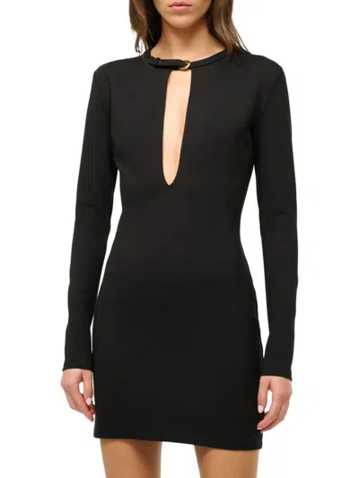 Staud Women's Astor Keyhole Buckle Minidress In Black