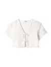 Staud Ava Linen Top In Natural In White