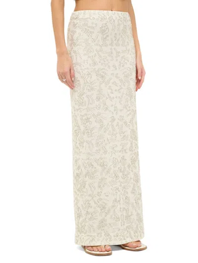 Staud Women's Barletta Beaded Maxi Skirt In Ivory
