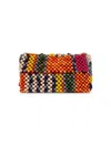 Staud Multicolor Timmy Beaded Shoulder Bag In Multi Bayadere Stripe