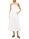 Staud Women's Bella Pleated Cotton-blend Sleeveless Midi-dress In White