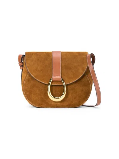 Staud Women's Bella Suede Saddle Bag In Brown
