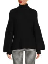 Staud Women's Benny Check Turtleneck Sweater In Black