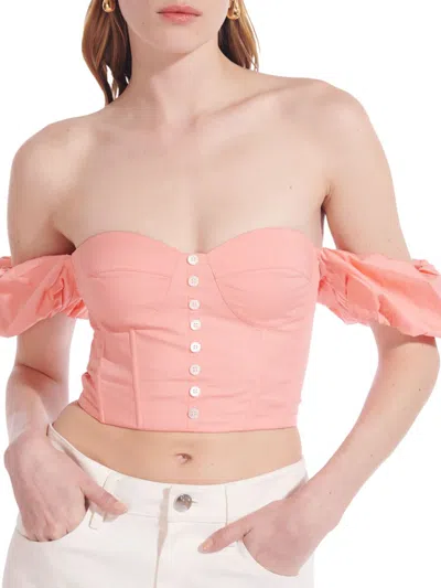 Staud Women's Bouvier Off-the-shoulder Bustier Top In Pink
