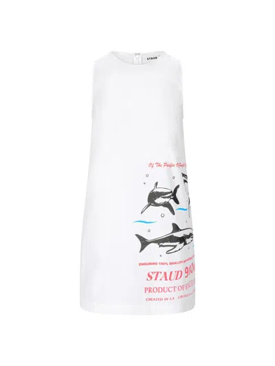 Staud Brea Mini Dress In White