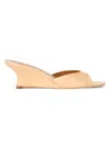 Staud Brigitte Leather Wedge Mules In Neutral