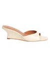 Staud Brigitte Leather Wedge Mules In Neutral