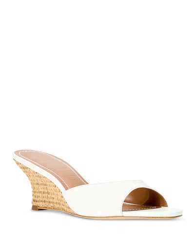 Staud Women's Brigitte Leather Wedge Sandals In White