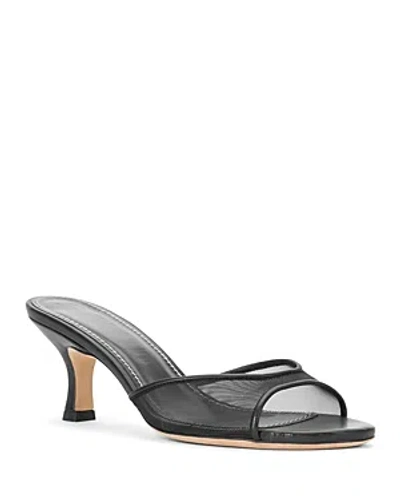 Staud Women's Brigitte Mesh Mid Heel Sandals In Black