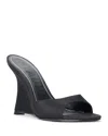 Staud 100mm Brigitte Satin Wedge Mules In Black