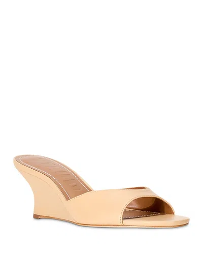 Staud Brigitte Leather Wedge Sandals In Neutral