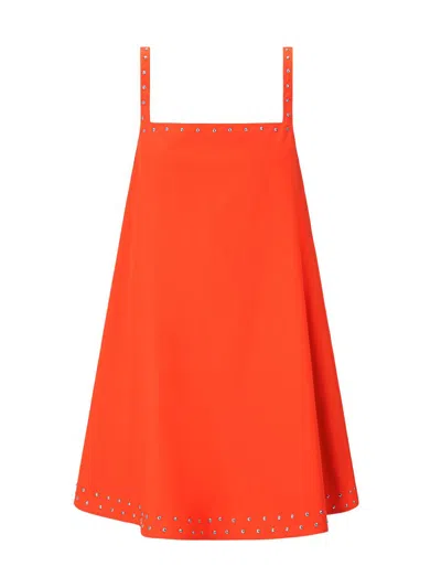 Staud Brio Studded Mini Dress In Orange