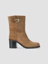 Staud Brooklyn Leather Ankle Boot In Husk