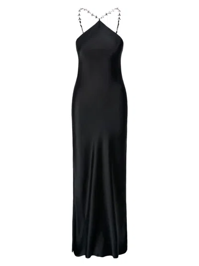 STAUD WOMEN'S CADENCE CHAIN STRAP SATIN MAXI DRESS