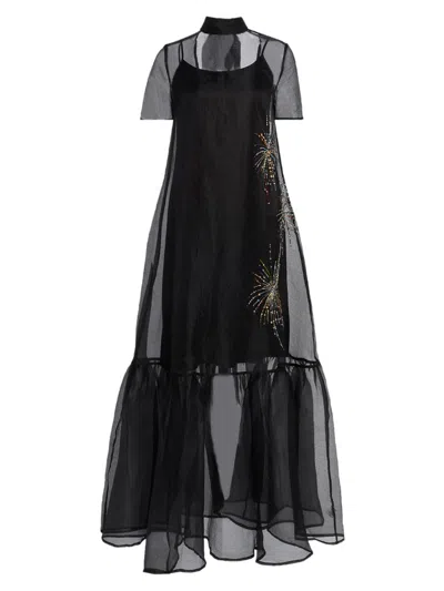 Staud Calluna Organza Gown In Black