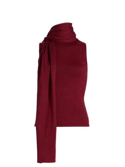 Staud Women's Canal Knit Scarf Top In Red