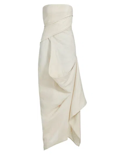 STAUD WOMEN'S CARAVAGGIO LINEN STRAPLESS DRESS