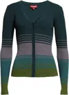 STAUD WOMEN'S CARGO COLOR BLOCK RIBBED SWEATER IN PINE FOREST