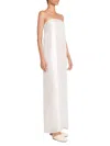Staud Casey Strapless Metallic Silk-blend Tulle Gown In Silver