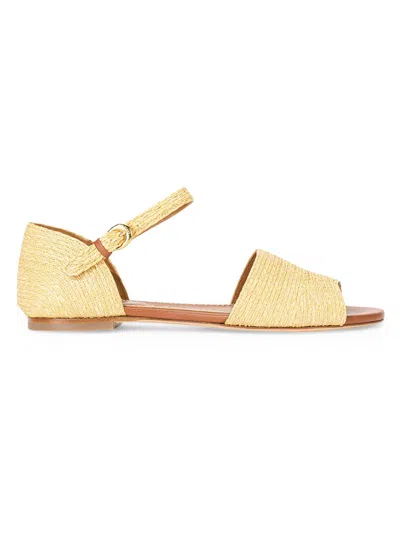 Staud Women's Catherine Raffia Sandals In Yellow