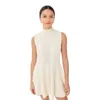 Staud Charade Cable-knit Wool-blend Minidress In Neutral