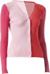 Staud Women's Cargo Sweater In Pink/red In Multi